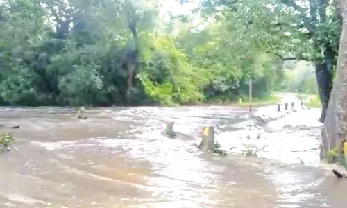 கொட்டி தீர்த்த கனமழை: தரைப்பாலத்தை காட்டாற்று வெள்ளம் மூழ்கடித்ததால் போக்குவரத்து துண்டிப்பு