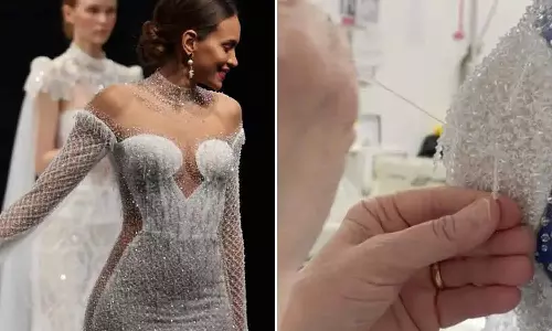 50 ஆயிரத்திற்கும் அதிகமான படிகங்களுடன் தயாரான திருமண ஆடை- உலக சாதனையை முறியடித்தது