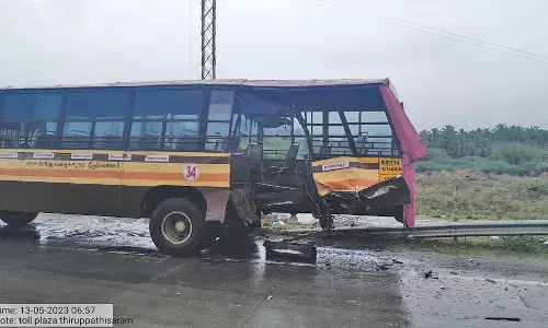 ஆரல்வாய்மொழி அருகே அரசு பஸ் மீது மினி லாரி மோதல்