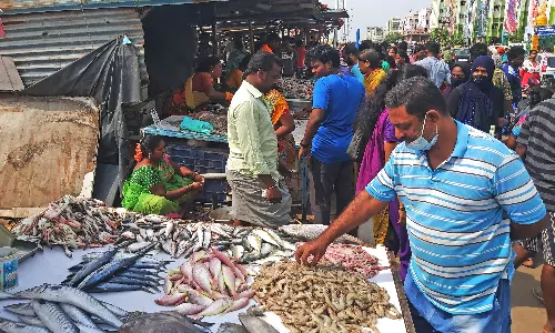 காசிமேட்டில் மீன்வரத்து குறைந்தது- விலை 2 மடங்கு அதிகரிப்பு