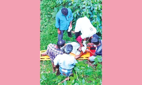 ஏற்காடு மலைப்பாதையில் 20 அடி பள்ளத்தில் குடிபோதையில் விழுந்த வாலிபர்