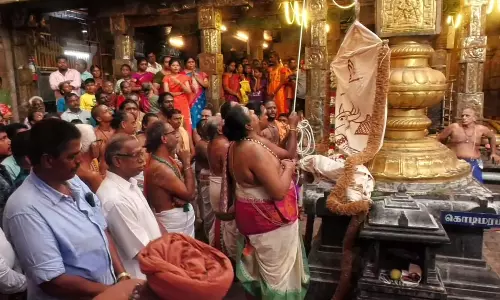 திருநள்ளாறு சனீஸ்வரர் கோவிலில் பிரம்மோற்சவ விழா இன்று கொடியேற்றத்துடன் தொடங்கியது