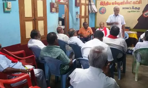 புதுக்கோட்டையில் ஏ.ஐ.டி.யூ.சி. மாவட்ட குழு கூட்டம்