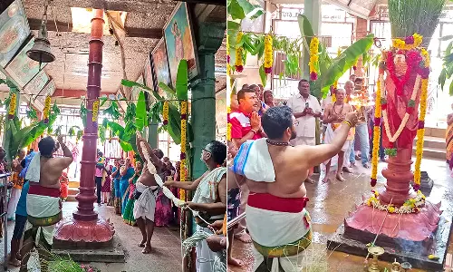 நெல்லை டவுன் ஸ்ரீ பிட்டாபுரத்தி அம்மன் கோவிலில் ஆனித்திருவிழா கொடியேற்றம்