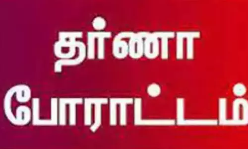 கலெக்டர் அலுவலகம் முன்பு 2 மாணவர்கள் தர்ணா