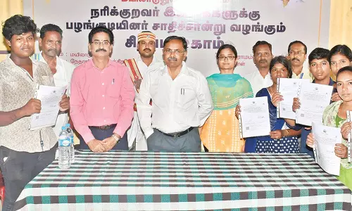 100 பயனாளிகளுக்கு பழங்குடியினர் ஜாதி சான்றுகள்- கலெக்டர் வழங்கினார்