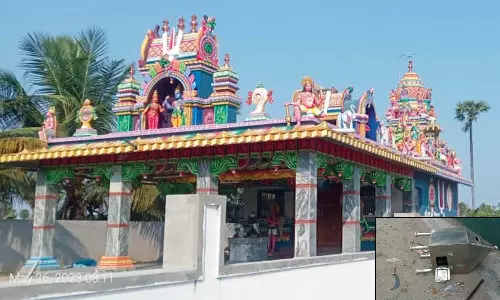 மத்தூர் அருகே கோவிலில் உண்டியல்  உடைத்து பணம் திருட்டு