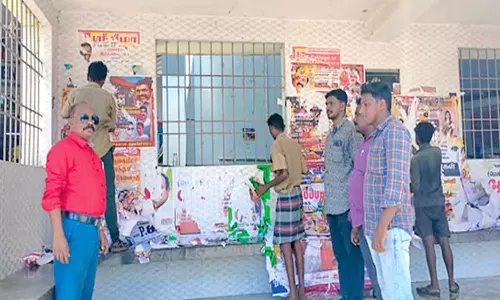 நெல்லை மாநகரப் பகுதியில் பொது இடங்களில் ஒட்டப்பட்ட போஸ்டர்கள் அகற்றம்