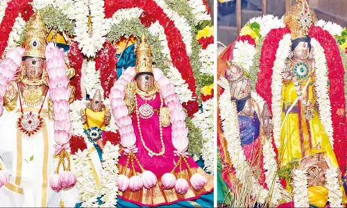 திருப்பூர் விஸ்வேஸ்வரர், வீரராகவ பெருமாள் கோவில் தேர்த்திருவிழா - கொடியேற்றத்துடன் தொடங்கியது