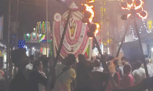 4-ம் நாள் திருவிழாவையொட்டி வெள்ளி காமதேனு வாகனத்தில் பகவதி அம்மன் வீதி உலா