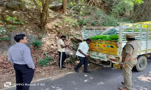 கல்வராயன் மலையில் உள்ள சோதனை சாவடிகளை ஆய்வு செய்த வடக்கு மண்டல மதுவிலக்கு போலீஸ் சூப்பிரண்டு
