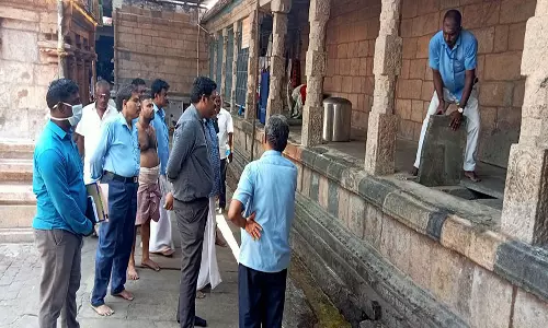 திருநள்ளாறு சனீஸ்வரர் கோவிலில் தேரோட்டம்: கலெக்டர் ஆய்வு