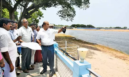 கல்லணை கால்வாய் சீரமைப்பு பணிகளை கலெக்டர் ஆய்வு