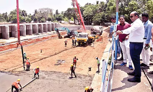 புதிய தடுப்பணை கட்டும் பணியை கலெக்டர் ஆய்வு