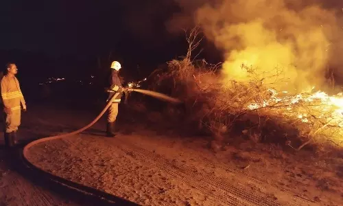 கன்னியாகுமரி அருகே உப்பளத்தில் பயங்கர தீ விபத்து