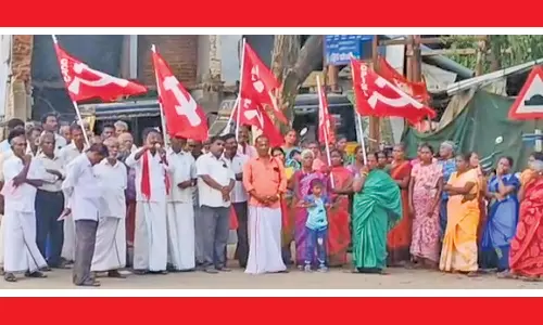 பாவூர்சத்திரம் அருகே மார்க்சிஸ்ட் லெனினிஸ்டு ஆர்ப்பாட்டம்