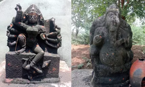 திருப்புவனம் அருகே முற்கால, பிற்கால பாண்டியர் கால விநாயகர்-நிசும்பன்சூதனி சிற்பங்கள் கண்டுபிடிப்பு