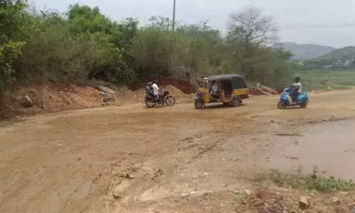 திருப்பத்தூர்- தருமபுரி சாலையில் மாற்றுப்பாதையால் வாகன ஓட்டிகள் அவதி