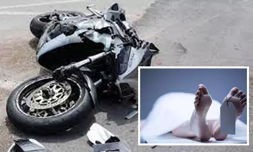 பைக் மீது லாரி மோதி வாலிபர் பலி