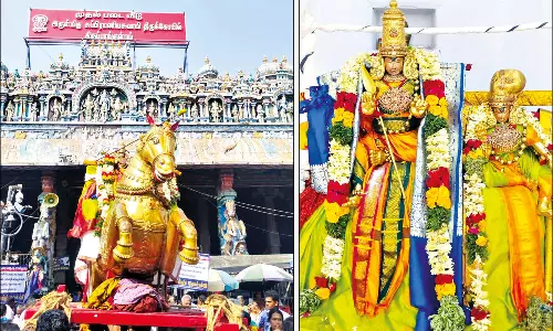 100 மண்டகப்படிகளில் எழுந்தருளிய முருகப்பெருமான்: தங்க குதிரையில் வந்து பூப்பல்லக்கில் திரும்பினார்