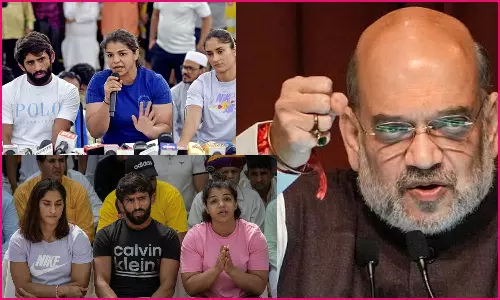 உள்துறை அமைச்சர் அமித் ஷாவை சந்தித்த மல்யுத்த வீரர்- வீராங்கனைகள்