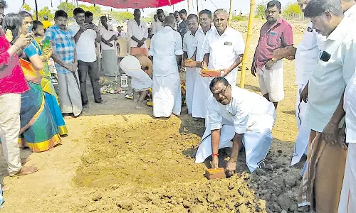 பொரவச்சேரியில், அரிசி ஆலை அமைக்க அடிக்கல் நாட்டு விழா