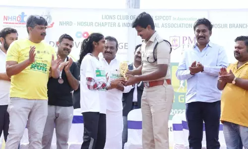 உலக சுற்றுச்சூழல் தினத்தை முன்னிட்டு ஓசூரில் மாரத்தான் ஓட்டம்