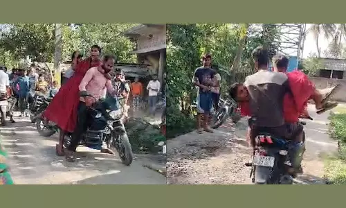 கலப்பு திருமணம் செய்த இளம்பெண்ணை கடத்தி சென்ற உறவினர்கள்