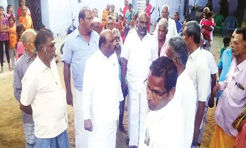 பாப்பான்குளத்தில் பல்நோக்கு கட்டிடம் கட்டும் இடத்தை மனோஜ் பாண்டியன் எம்.எல்.ஏ. ஆய்வு