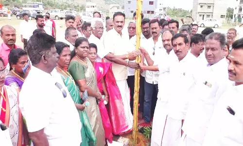 அமித்ஷா பொதுக்கூட்ட பந்தகால் நடப்பட்டது