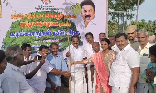 அறந்தாங்கியில் மரம் நடும் விழா-அமைச்சர் மெய்யநாதன் தொடங்கி வைத்தார்