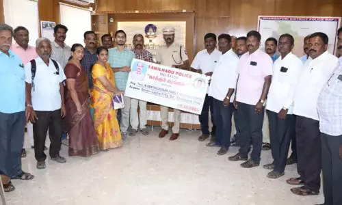 புற்றுநோயால் மரணமடைந்த சிறப்பு சப்-இன்ஸ்பெக்டர் குடும்பத்திற்கு நிதிஉதவி