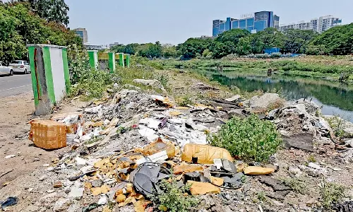 நீர்நிலை அருகே குப்பை கொட்டிய வியாபாரிக்கு ரூ.500 அபராதம்