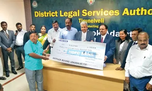 நெல்லை மாவட்ட நீதிமன்றத்தில் லோக் அதாலத்: விபத்து வழக்குகளில் பாதிக்கப்பட்டவர்கள் குடும்பத்திற்கு ரூ.45.90 லட்சம் இழப்பீடு- ஐகோர்ட் நீதிபதி சேஷசாயி வழங்கினார்