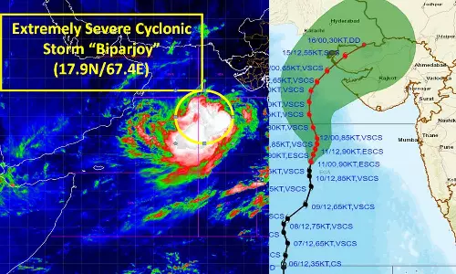 மிக தீவிர புயலாக வலுப்பெற்றது பிபோர்ஜோய்- 15ம் தேதி குஜராத் கடற்கரையை தாக்க வாய்ப்பு