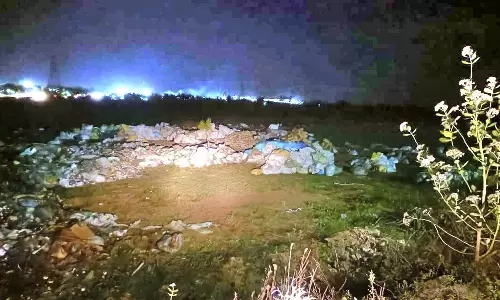 விராலிமலையில் கோவிலுக்கு சொந்தமான இடத்தில் கொட்டப்படும் குப்பை கழிவுகள்