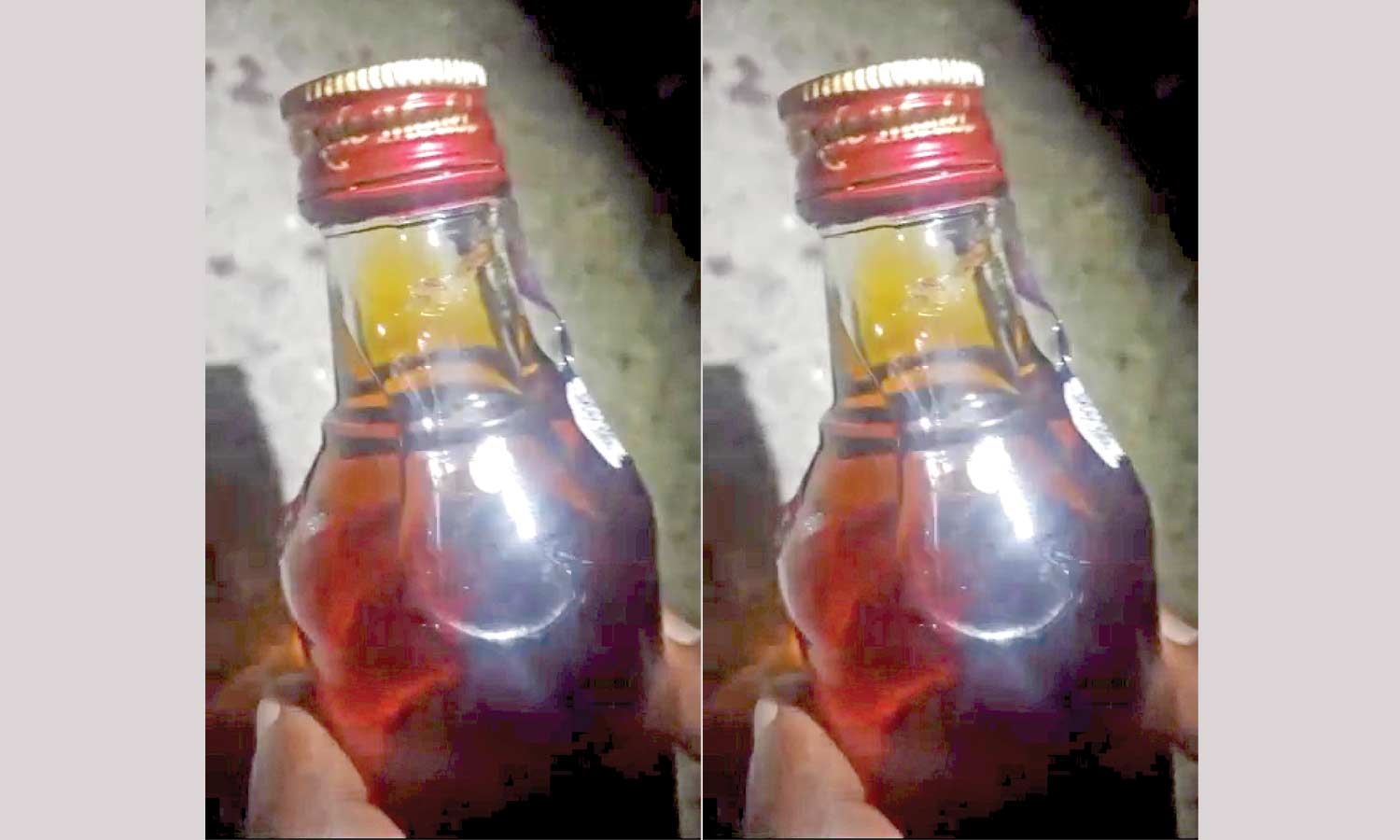 டாஸ்மாக் கடையில் வாங்கிய மது பாட்டிலில் பூரான்- குடிமகன் அதிர்ச்சி