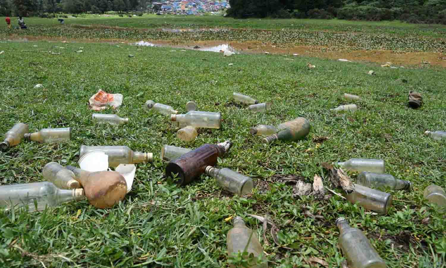 விவசாய நிலங்களில் வீசப்படும் மதுபான காலி பாட்டில்களால் விவசாயிகள் அவதி