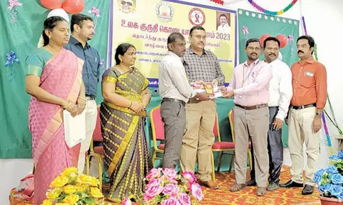 தென்காசி மாவட்டத்தில் அரசு மருத்துவமனையில் முதன்முறையாக உலக குருதி கொடையாளர் தினவிழா