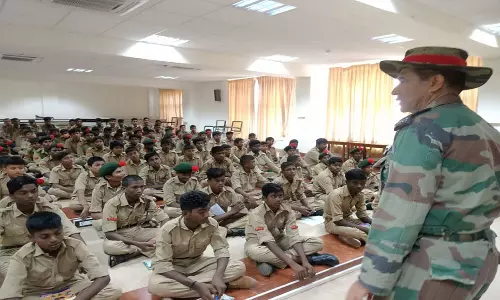 காரைக்காலில் என்.சி.சி. பயிற்சி முகாம்