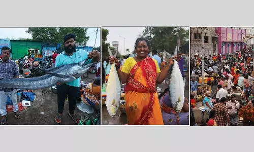 தடைகாலம் முடிந்து முதல் ஞாயிற்றுக்கிழமை: காசிமேட்டில் மீன்வாங்க குவிந்த மக்கள் கூட்டம்