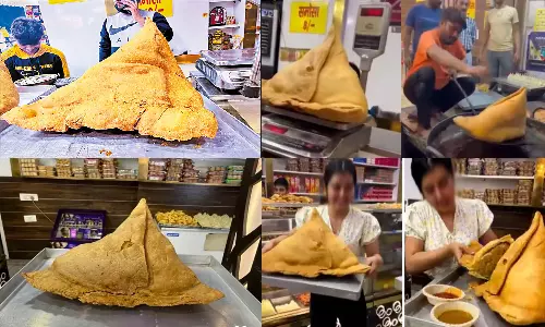 பாகுபலி சமோசா: அரை மணி நேரத்தில் சாப்பிட்டால் ரூ.71 ஆயிரம் பரிசு