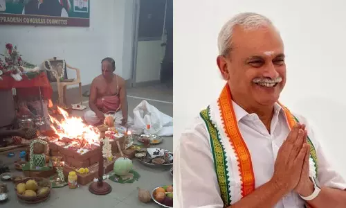 புதுச்சேரி காங்கிரஸ் தலைமை அலுவலகத்தில் ரகசிய ஹோமம்: புதிய தலைவராக வைத்திலிங்கம் எம்.பி. இன்று பதவி ஏற்கிறார்