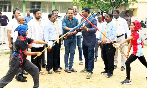 மாவட்ட அளவிளான சிலம்ப போட்டி