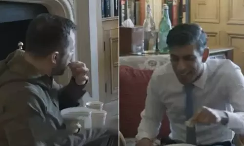 தனது தாய் தயாரித்த இந்திய இனிப்புகளை உக்ரைன் அதிபருக்கு கொடுத்த ரிஷி சுனக்