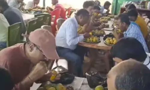 மாம்பழம் சாப்பிடும் போட்டி...