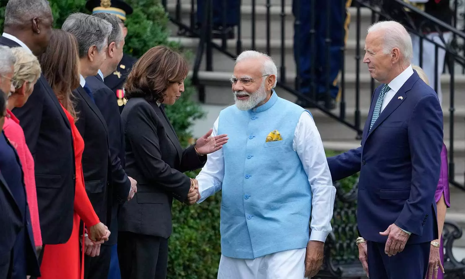 வெள்ளை மாளிகையில் பிரதமர் மோடிக்கு உற்சாக வரவேற்பு வெள்ளை மாளிகையில் பிரதமர் மோடிக்கு உற்சாக வரவேற்பு