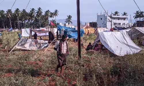 வீட்டு மனை பட்டா கேட்டு அரசு புறம்போக்கு நிலத்தில் குடியேறிய மக்கள்- சின்னமனூரில் பரபரப்பு