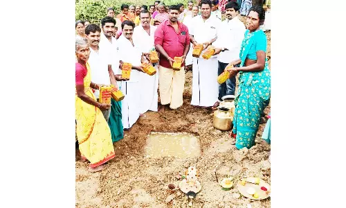 குடிநீர் தொட்டி கட்ட பூமி பூஜை