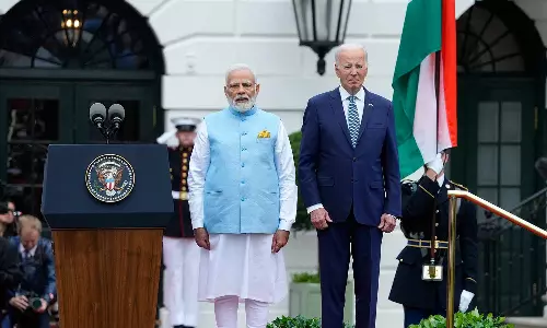 வெள்ளை மாளிகையில் பிரதமர் மோடிக்கு உற்சாக வரவேற்பு